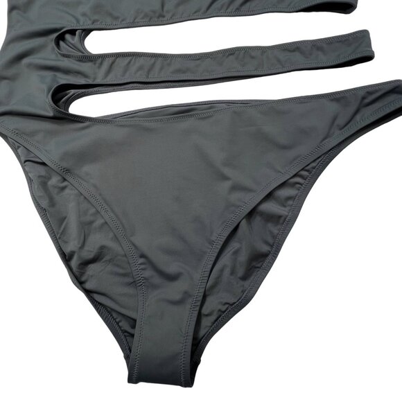 SKIMS Swim One Shoulder Monokini Gunmetal Womens 4X - Picture 6 of 12